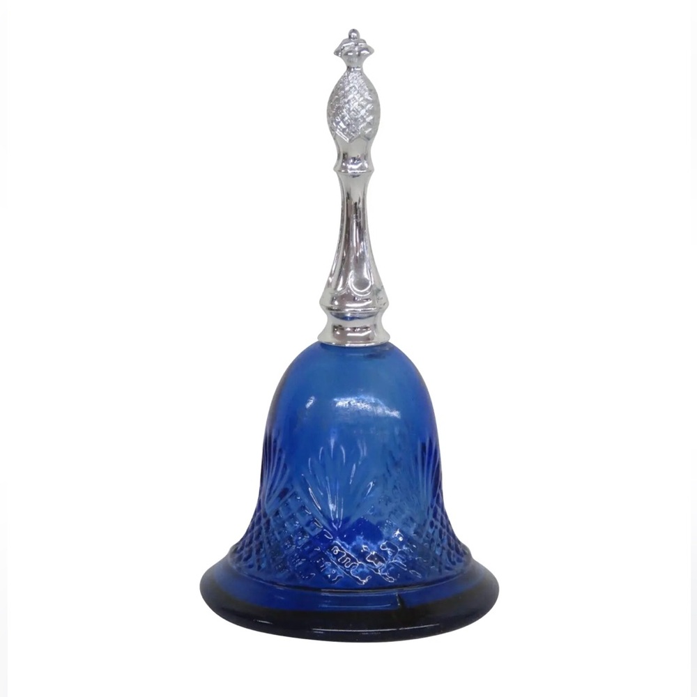 vintage Avon cobalt blue glass bell-shaped perfume bottle